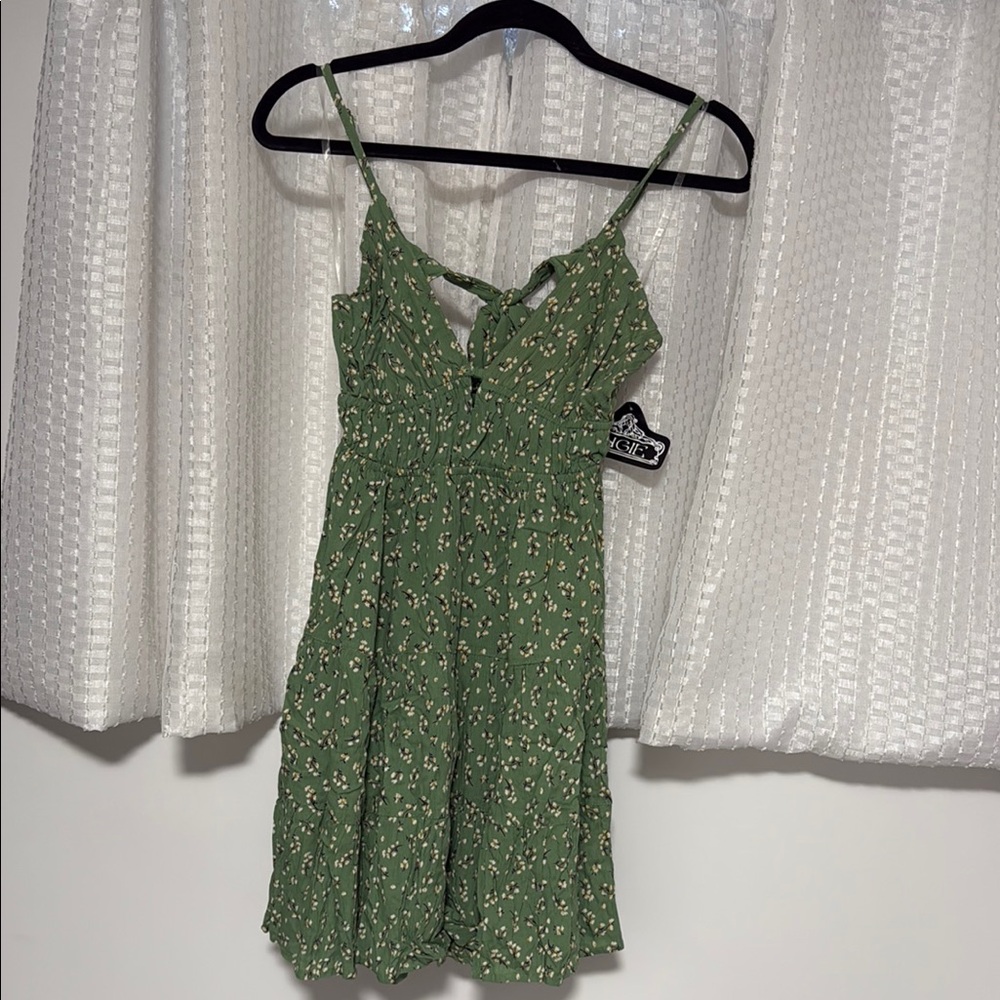 Angie Green Floral Mini Dress